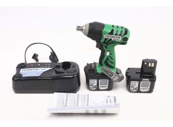 Hitachi 14.4 Volt Impact Wrench (WR14DL) With 2 Batteries And Charger