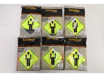 6 Yellow Safety Vest In Original Packaging