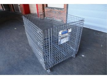 Heavy Duty Industrial Metal Storage Grate W/ Collapsable Side With Wheels