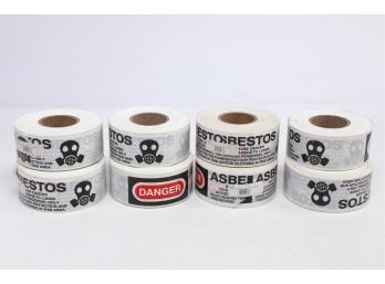 8 Rolls Of Danger Asbestos Cause Cancer - Lung Disease - Barrier Tape