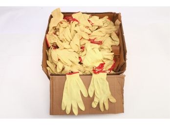 Large Lot Of Knit Yellow Gloves