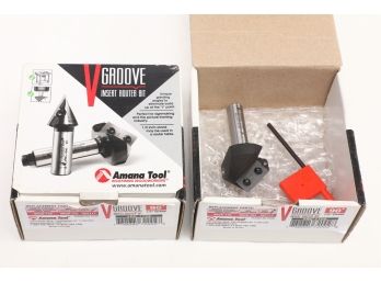 2 - Amana Tool V Groove Router Bit With 1/2' Shank - New