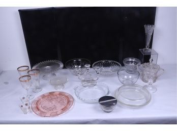 Group Of Glassware Including Antique And Depression Glass