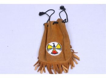 Vintage Native American  Leather Beaded Pouch