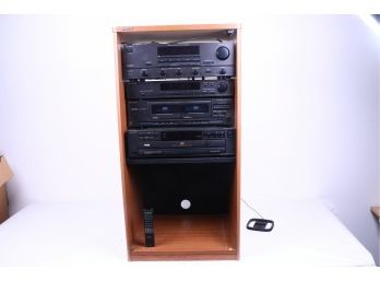 Sony Home Stereo System With Cabinet And Remote