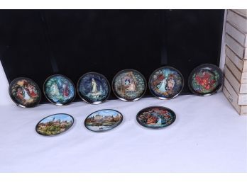 Group Of Vintage Porcelain Limited Edition Collectible Russian Plates With Boxes