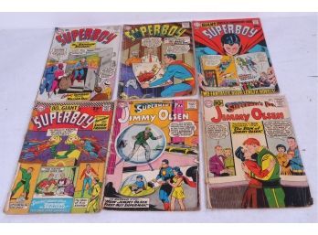 Group Of Vintage DC Superboy And Jimmy Olsen Comic Books
