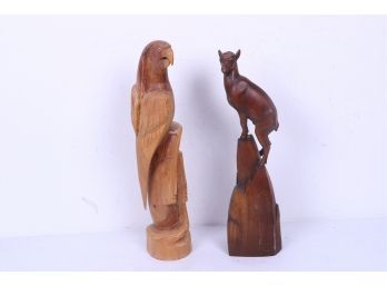 2 Large Vintage Wood Carvings