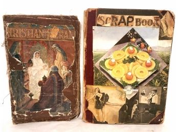 2 Vintage Antique Scrapbooks