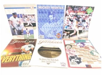 Collection Of 6 Yankees Baseball Magazines Including 1994 Yearbook, Program,  Mickey Mantle, Babe Ruth