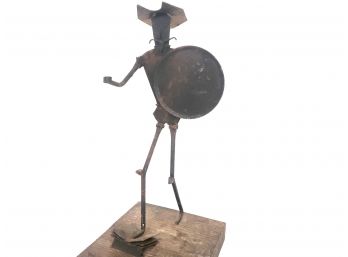 Mid Century Brutalist Don Quixote Sculpture