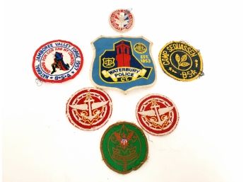 Group Of Vintage 1959s BSA Boy Scout Badges And Waterbury Police Badge