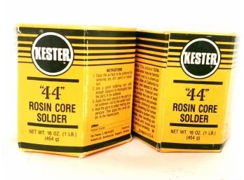 2 New Boxes Of Kester 44 Resin Core Solder, 16 Oz Ea