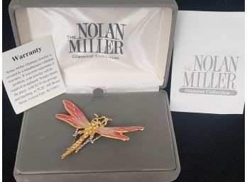 Nolan Miller Dazzling Dragonfly Pin Brooch In Box With Papers
