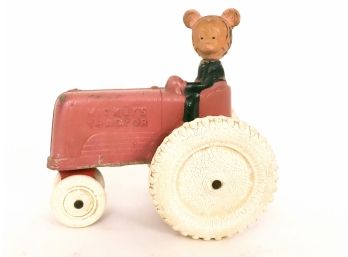Vintage Mickey Mouse Tractor By Sun Rubber Co