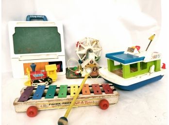 Vintage Fisher Price Toy Lot, Happy Houseboat, Musical Ferris Wheel And More