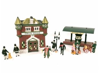 Cobles Police And Victoria Train Platform With Accessories Dept 56 Heritage Dickens Village Christmas