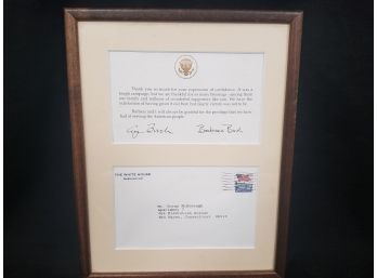 Franed White House Letter From President George Bush