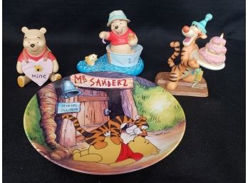Winnie-The-Pooh And Friends Figures And Bradford Exchange Plate