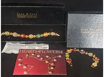 Pair Of Joan Rivers Bracelets, Russian Eggs And Hearts & Flowers