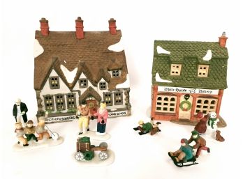 White Horse Bakery, Wackford Boarding School, And Accessories Dept 56 Heritage Dickens Village Christmas Bui