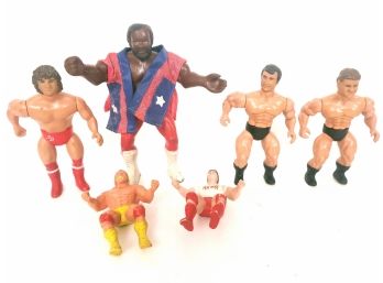 Vintage 1980s Wrestling Figures, LJN JUNK YARD DOG, Remco, Hulk Hogan  And Hot Rod Finger Puppets