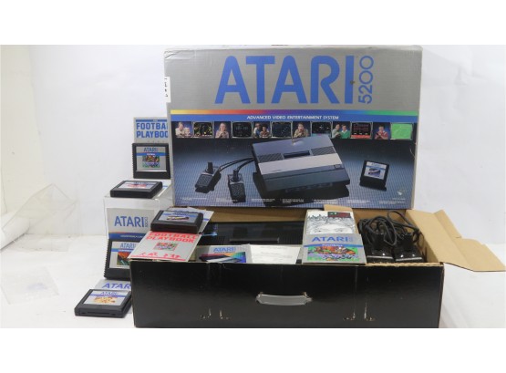 Boxed Atari 5200 Complete With 5 Games Very Nice Condition