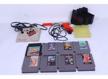 Nintendo NES Advantage Game Controller, Game Gun, Lot Of Eight Nintendo Games