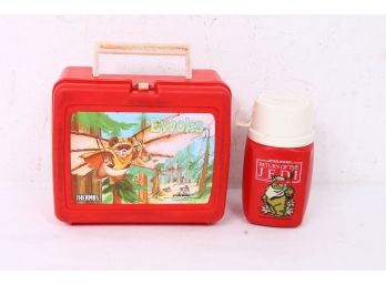 Vintage Star Wars EWOKS Metal Lunch Box With Thermos