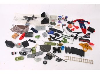 Large Group Of Vintage Parts For G.I JOE, Mask, Rambo And Other Toys