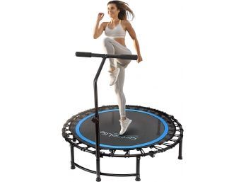 SereneLife 40' Inch Portable Round Fitness Trampoline  Sports Trampoline With Adjustable Handrail