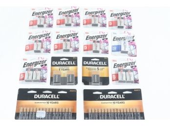 Group Of 14 9v & AAA Batteries. Includes Duracell & Energizers
