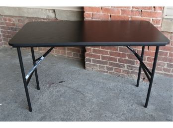 Alera Wood Folding Table, 48w X 23 7/8d X 29h, Black