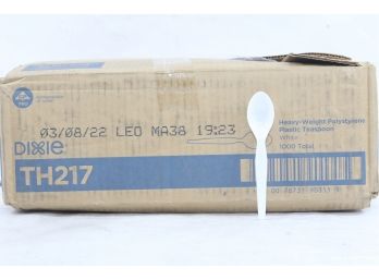 Dixie Plastic Cutlery Heavyweight Teaspoons White 1000/Carton