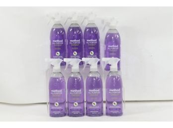 8 Bottles Of Method All Surface Cleaner, French Lavender, 28 Oz Spray Bottle