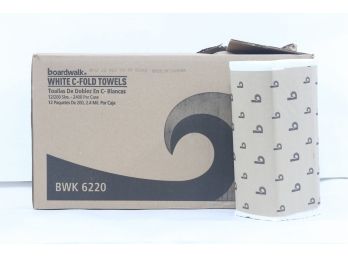 12 Packs Of Boardwalk White C-Fold Paper Towels, 2,400 Towels Per Case
