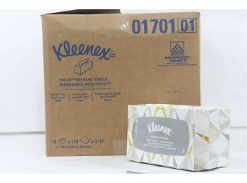 18 Boxes Of Kleenex Pop Up Box Hand Towels 120 Towels / Per Box