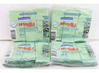 4 Packs Of  Wypall Microfiber Cloths 15.75' X 15.75' Reusable Green 24 Per Carton