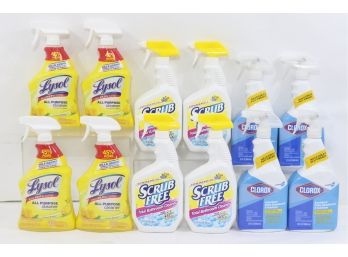 12 Misc. Multi-purpose Household Cleaners. Includes Clorox, Lysol & Scrub Free