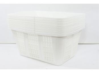 8 Laundry Basket, 1.6 Bushels, 10.88w X 22.5d X 16.5h, Plastic, White.