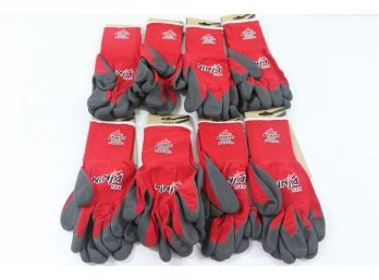 8 Pair Of Ninja Flex Gloves, Large, Red/Gray