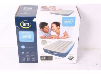 Serta 16' Raised Inflatable Air Mattress With Built In Pump - Queen New In Box