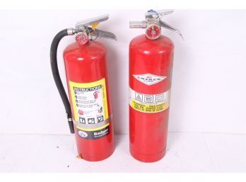 Pair Of Commercial Fire Extinguishers Both Full