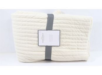 King Matte Velvet Solid Quilt - Threshold Cream Color2 Standard Shams