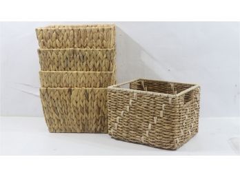 5 Trademark Innovations Hyacinth Storage Basket With Handles, Rectangular