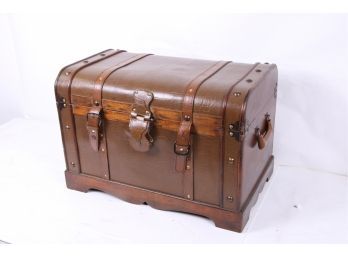 Small Leather Covered Trunk