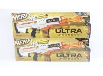 2 Nerf Ultra Pharaoh Blaster -- Gold Accents, 10-Dart Clip, 10 Nerf Ultra Darts.