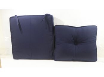 Sunbrella Navy 2-Piece Deep Seating Outdoor Lounge Chair Cushion Set 127.99  Retail