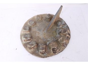 Vintage Hand Made Creepy Baby Face Sun Dial 15' Round