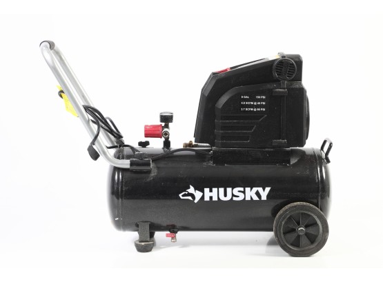 Husky Portable Air Compressor Model 0300816-  8 Gal Oil Free Coupler Wheels